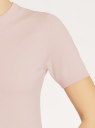 Джемпер с короткими рукавами и воротником-стойкой oodji для женщины (розовый), 73812658-1B/45755/4003N