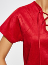 Платье из искусственной замши с завязками oodji для женщины (красный), 18L00001/45778/4500N