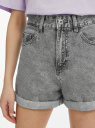 Шорты джинсовые mom fit с отворотами oodji для Женщины (серый), 12807092-3/50816/2000W