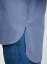 Рубашка прямого силуэта из фактурной ткани oodji для женщины (синий), 13L11022/49391/7400N