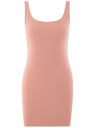 Платье-майка трикотажное облегающее oodji для женщины (розовый), 14001210/48152/4B00N