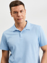 Поло базовое из мерсеризованной ткани oodji для Мужчины (синий), 5L422024I/52669/7000N