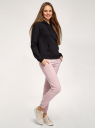 Спортивные брюки из ткани с начесом oodji для женщины (розовый), 16700030-25B/19014N/4B00N