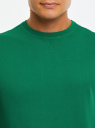 Свитшот базовый хлопковый oodji для мужчины (зеленый), 5B113002M/46738N/6E01N