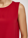 Топ прямого силуэта с круглым вырезом oodji для женщины (красный), 14911014/48728/4502N