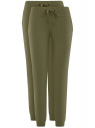 Комплект трикотажных брюк (2 пары) oodji для женщины (зеленый), 16700030-15T2/46173/6800N