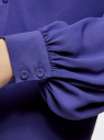 Блузка шифоновая с завязками oodji для женщины (синий), 21401256M/36215/7500N