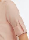 Рубашка хлопковая с воротником-стойкой oodji для Женщины (розовый), 23L12001B/45608/4B01N