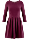 Платье трикотажное приталенное oodji для женщины (фиолетовый), 14011005-3B/46148/8800N