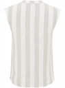 Блузка льняная в полоску oodji для женщины (слоновая кость), 21411077/42887/3012S