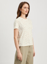 Футболка хлопковая с принтом oodji для Женщины (белый), 14701122/44135N/1233O