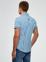 Рубашка клетчатая с отворотами на рукавах oodji для мужчины (синий), 3L410119M/34319N/7575C