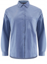 Рубашка прямого силуэта из фактурной ткани oodji для женщины (синий), 13L11022/49391/7400N