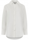 Рубашка оверсайз с V-образным вырезом oodji для женщины (белый), 13K11035-1/51102/1200N