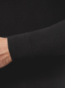 Поло из ткани пике с длинным рукавом oodji для мужчины (черный), 5B411001M/44244N/2900N
