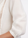 Блузка прямого силуэта с вышивкой oodji для Женщины (белый), 11411094/45403/1200N