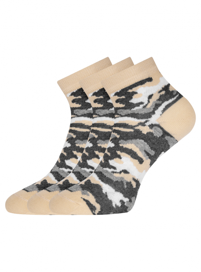 Комплект из трех пар укороченных носков oodji для женщины (разноцветный), 57102418T3/47469/27