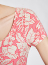 Платье трикотажное облегающего силуэта oodji для Женщины (розовый), 14001182B/47420/4130F