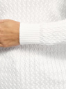 Джемпер фактурной вязки в мелкую косичку oodji для женщины (белый), 73812624-2B/49296/1200N
