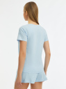 Пижама хлопковая с принтом oodji для Женщины (синий), 56002251-2/47885N/7012P