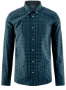 Рубашка хлопковая в клетку oodji для Мужчина (зеленый), 3L310148M/39511N/7962C
