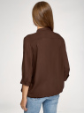 Блузка вискозная с рукавом-трансформером 3/4 oodji для женщины (коричневый), 11403189-3B/26346/3900N