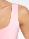 Топ из эластичной ткани на широких бретелях oodji для женщины (розовый), 24315002-1B/45297/4000N