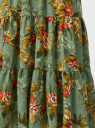 Платье миди ярусное oodji для Женщины (зеленый), 11913074/51156/6655F