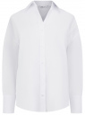 Рубашка оверсайз с V-образным вырезом oodji для женщины (белый), 13K11035-1/51102/1000N