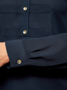 Блузка шифоновая в стиле милитари oodji для Женщины (синий), 11411062-1/43291/7900N
