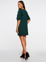 Платье в рубчик свободного кроя oodji для женщины (зеленый), 14008017/45987/6900N