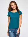 Комплект из двух базовых футболок oodji для Женщина (зеленый), 14701008T2/46154/6D6CN
