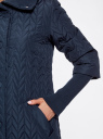 Пальто стеганое с воротником-стойкой oodji для Женщины (синий), 28303004/46003/7500N