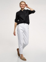Рубашка хлопковая с воротником-стойкой oodji для женщины (черный), 23L12001B/45608/2900N