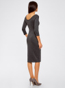 Платье облегающее с вырезом-лодочкой oodji для женщины (серый), 14017001/42376/2500M