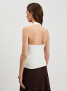 Топ-халтер трикотажный oodji для Женщины (белый), 24315014/45297/1200N