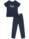 Пижама хлопковая с брюками oodji для женщины (синий), 56002200-9/46154/7912P