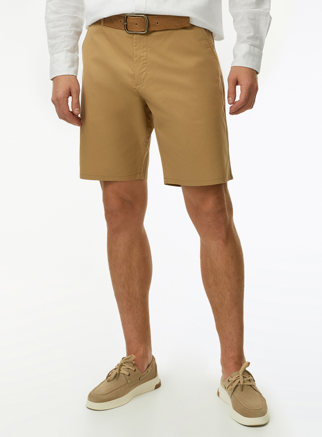 Шорты базовые из хлопка oodji для Мужчины (бежевый) Шорты базовые из хлопка oodji для Мужчины (бежевый), 2B720003M/50916/3500N