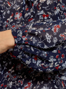Блузка принтованная с завязками oodji для Женщины (синий), 21418013-2/17358/7945F