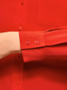 Блузка прямого силуэта с нагрудным карманом oodji для Женщина (красный), 11411134B/46123/4500N