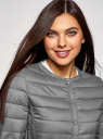Куртка стеганая с круглым вырезом oodji для Женщины (серый), 10204040B/45638/2500N