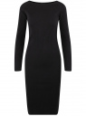 Платье вязаное в рубчик oodji для Женщины (черный), 73912207-2B/45755/2900N