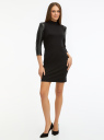 Платье с отделкой из искусственной кожи oodji для Женщины (черный), 14001143-8B/46944/2900N