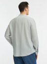 Рубашка хлопковая с воротником-стойкой oodji для мужчины (серый), 3L310194M-1/45608/2300N