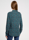 Блузка принтованная из вискозы oodji для женщины (бирюзовый), 11411087/43606/7335E