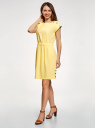 Платье льняное с коротким цельнокроеным рукавом  oodji для Женщины (желтый), 12C13012/16009/5200N