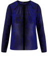 Блузка из струящейся ткани с контрастной отделкой oodji для Женщина (синий), 11411059-2/38375/7829A