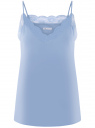 Топ в бельевом стиле с кружевной отделкой oodji для женщины (синий), 14911004-1B/45193/7001N