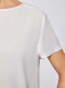 Блузка вискозная свободного силуэта oodji для женщины (белый), 21411119-1/26346/1200N