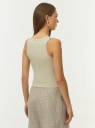 Кроп-топ в рубчик oodji для Женщины (бежевый) Кроп-топ в рубчик oodji для Женщины (бежевый), 14315015/50946/3300N